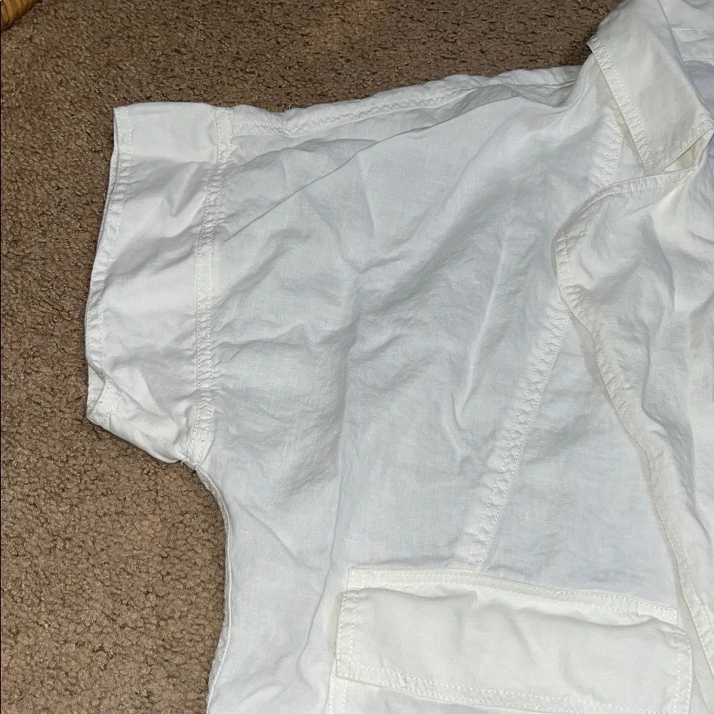 Eileen Fisher Organic Linen Short Sleeve Jacket Oversized‎ Lagenlook White 1X